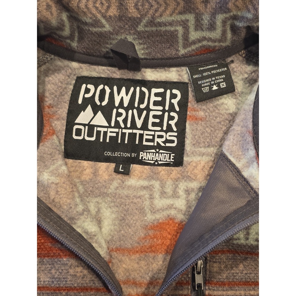 Powder River Outfitters Fleece Vest Men's Large Western Aztec Full Zip - Picture 4 of 7